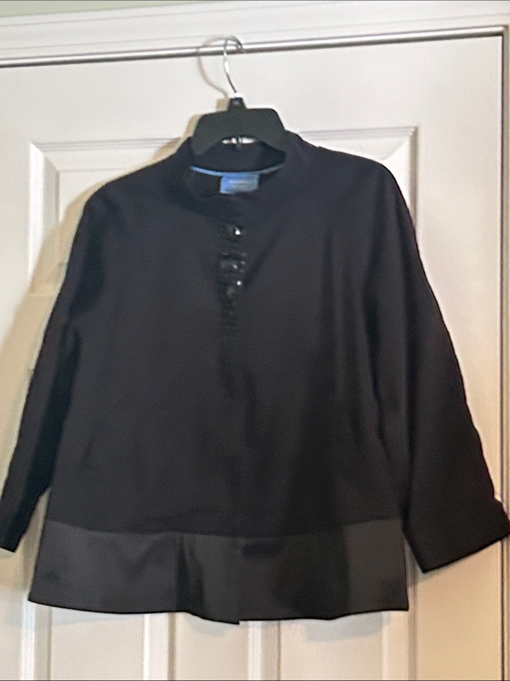 Simply Vera Vera Wang Black Long-Sleeve Henley Pullover